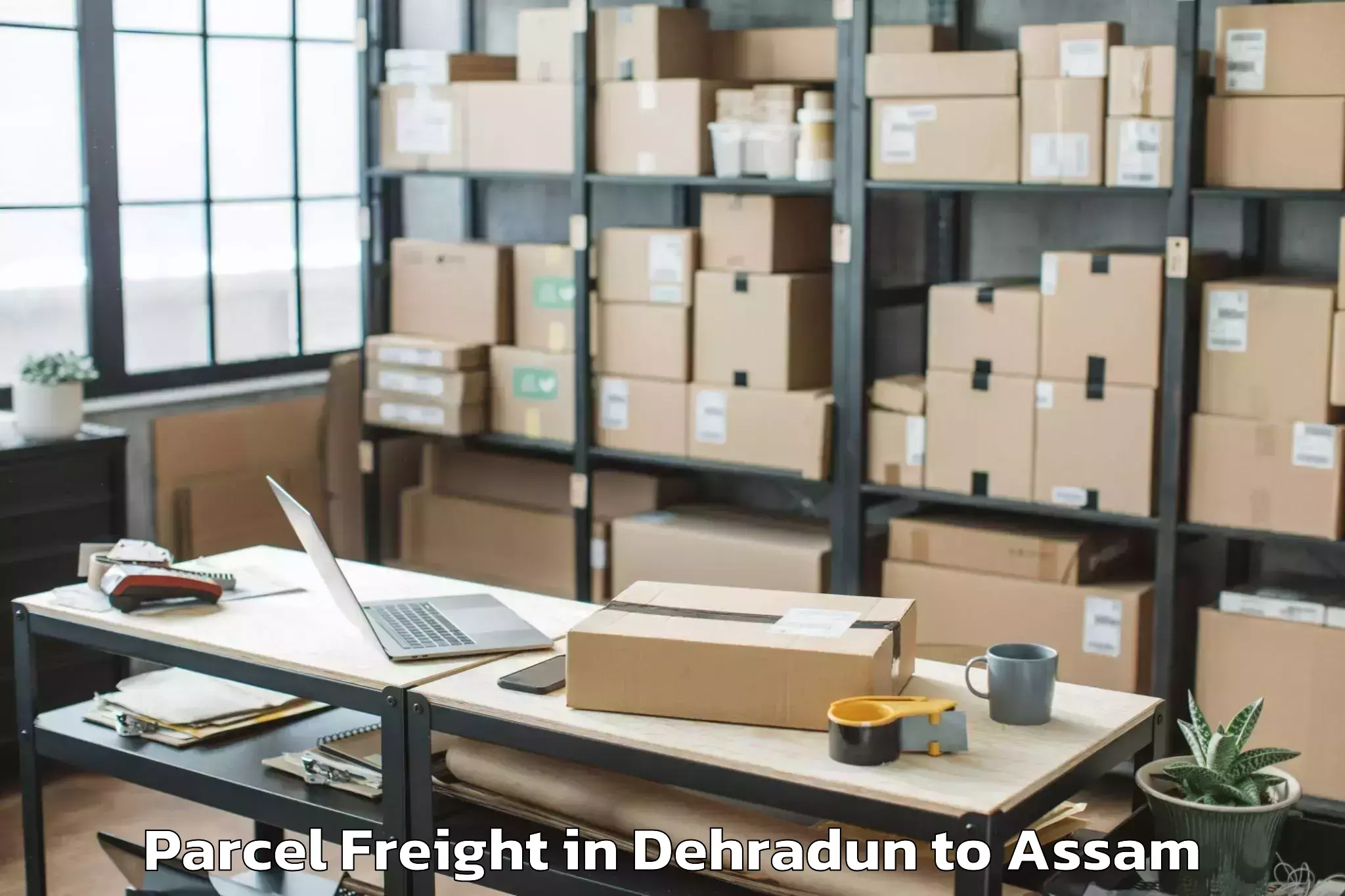 Reliable Dehradun to Kharupetia Parcel Freight